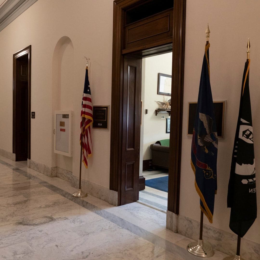 WASHINGTON DC, USA - APRIL 29 2019 - Interior of Russel Senate Building in front of Capitol congress detail of Senator Room open to public